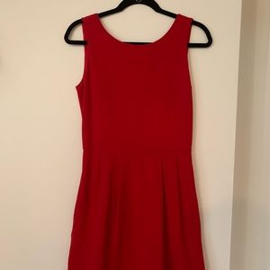 DVF Red Dress w/Exposed Zipper. Size 6.